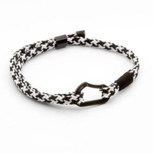 Armband Karabijn Zwart Staal Wit Zwart