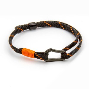 Armband Karabijn Zwart Staal Zwart Oranje