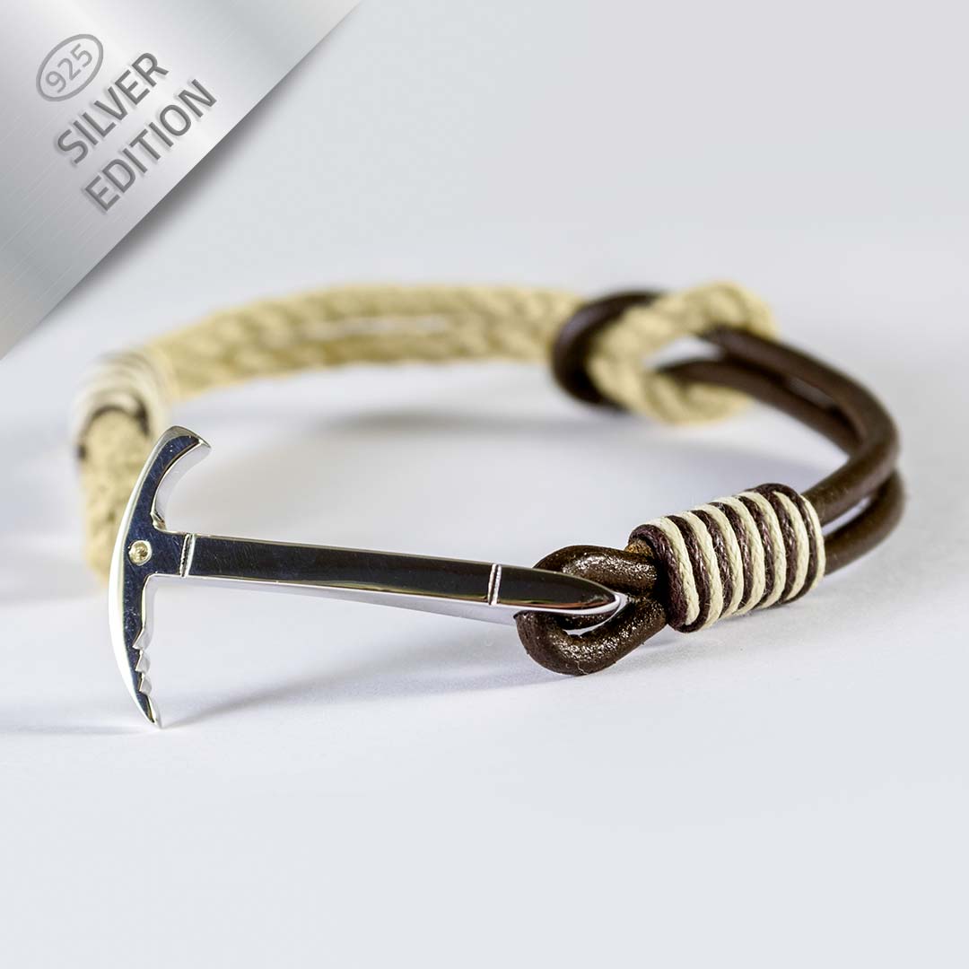 Armband IJsbijl Zilver Vintage Touw/Leer
