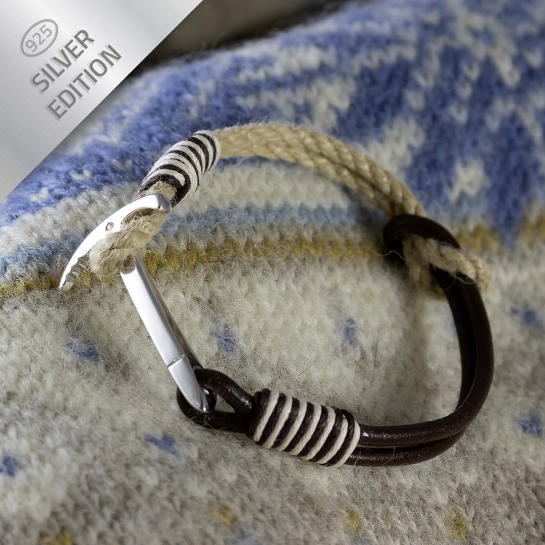Armband IJsbijl Zilver Vintage Touw/Leer - Afbeelding 2