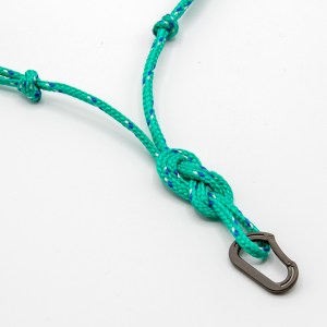 Halsketting Karabijn Zwart Staal Turquoise Boulder