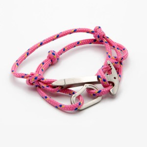 Armband IJsbijl Karabijn Edel Staal Roze
