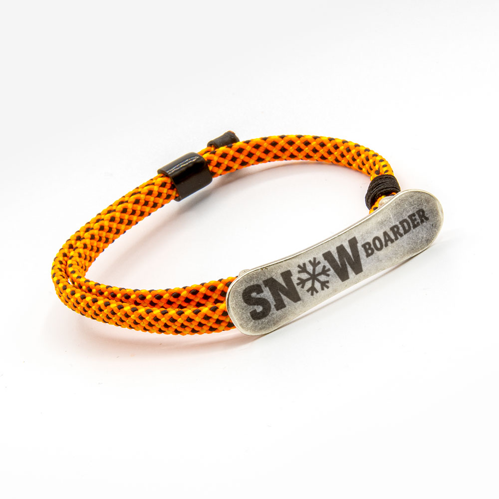 Armband Snowboard Nikkelvrij Oranje Zwart