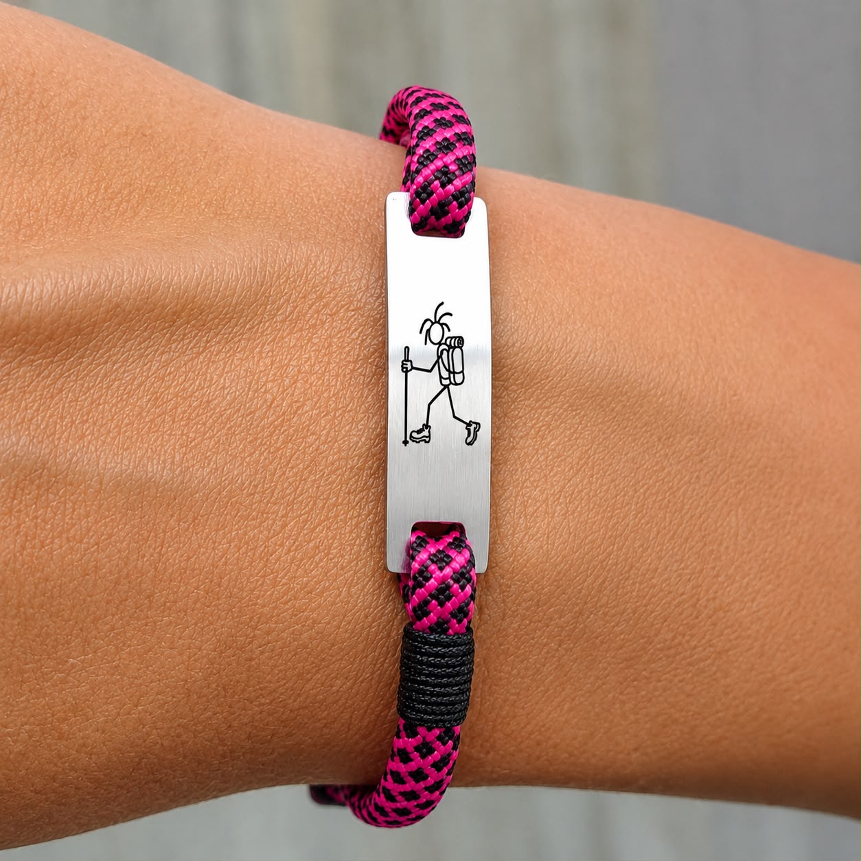 Mountain-Scape Signature Armband Hiker Zwart Roze - Afbeelding 2