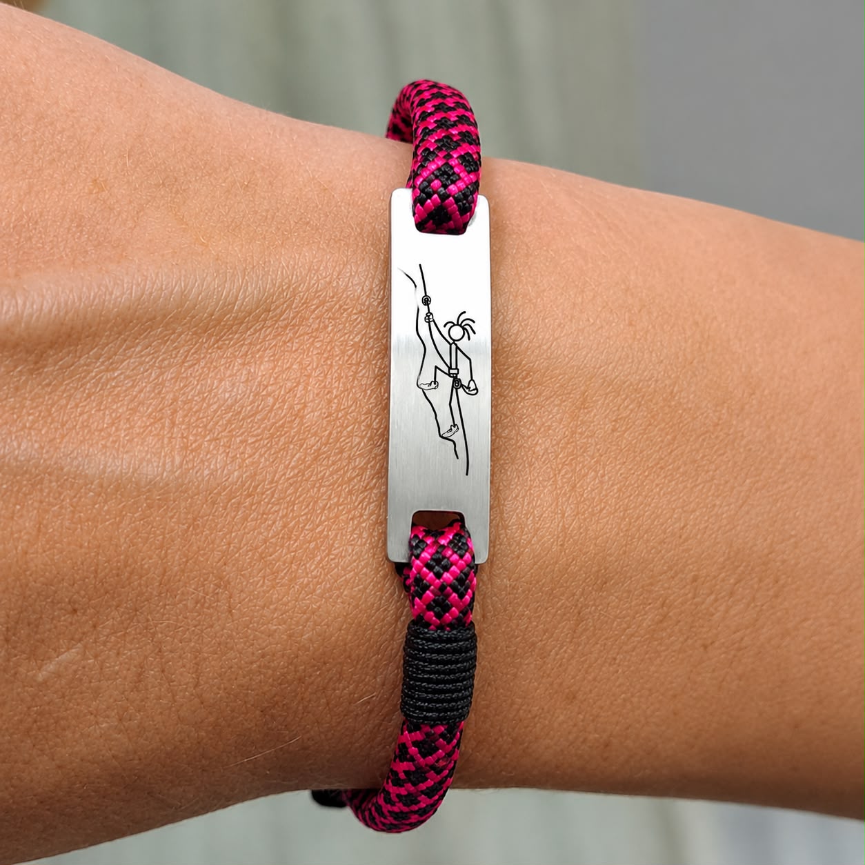 Mountain-Scape Signature Armband Klimmer Zwart Roze - Afbeelding 2