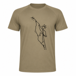Mountain-Scape Signature T-Shirt Klimmer Heren Zand Beige Zwart