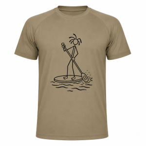 Mountain-Scape Signature T-Shirt Supper Heren Zand Beige Zwart