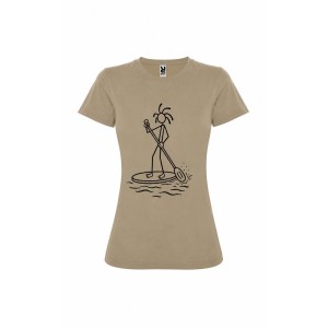 Mountain-Scape Signature T-Shirt Supper Dames Zand Beige Zwart