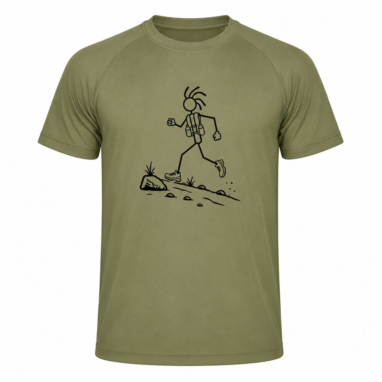 Mountain-Scape Signature T-Shirt Trailrunner Heren Legergroen Zwart