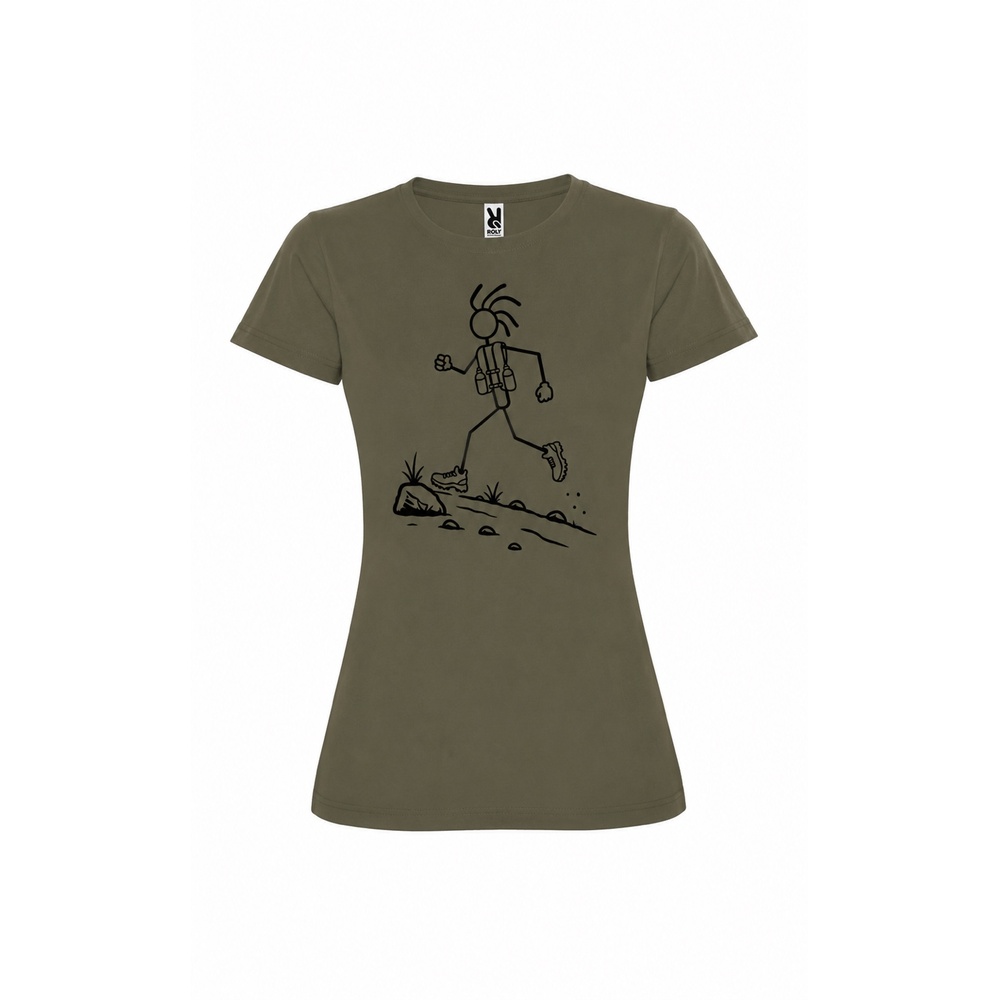 Mountain-Scape Signature T-Shirt Trailrunner Dames Legergroen Zwart