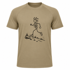 Mountain-Scape SignatureT-Shirt Trailrunner Heren Zand Beige Zwart