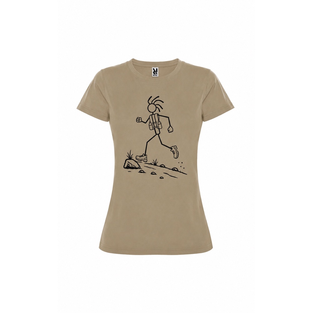 Mountain-Scape Signature T-Shirt Trailrunner Dames Zand Beige Zwart