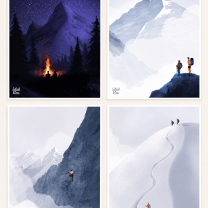 Berg Art Ansichtkaartenset Bergavonturen 4-Pack