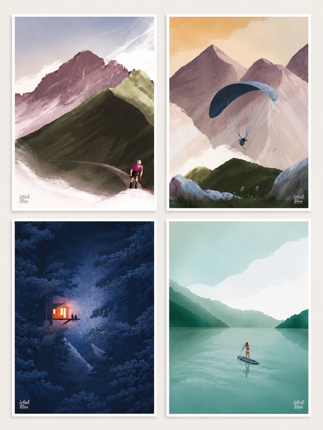 Berg Art Ansichtkaartenset Outdoor Avonturen 4-Pack