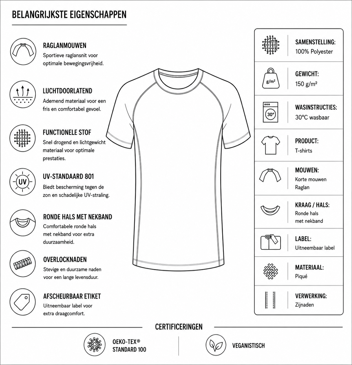 Mountain-Scape Signature T-Shirt Hiker Heren Zwart Wit - Afbeelding 2