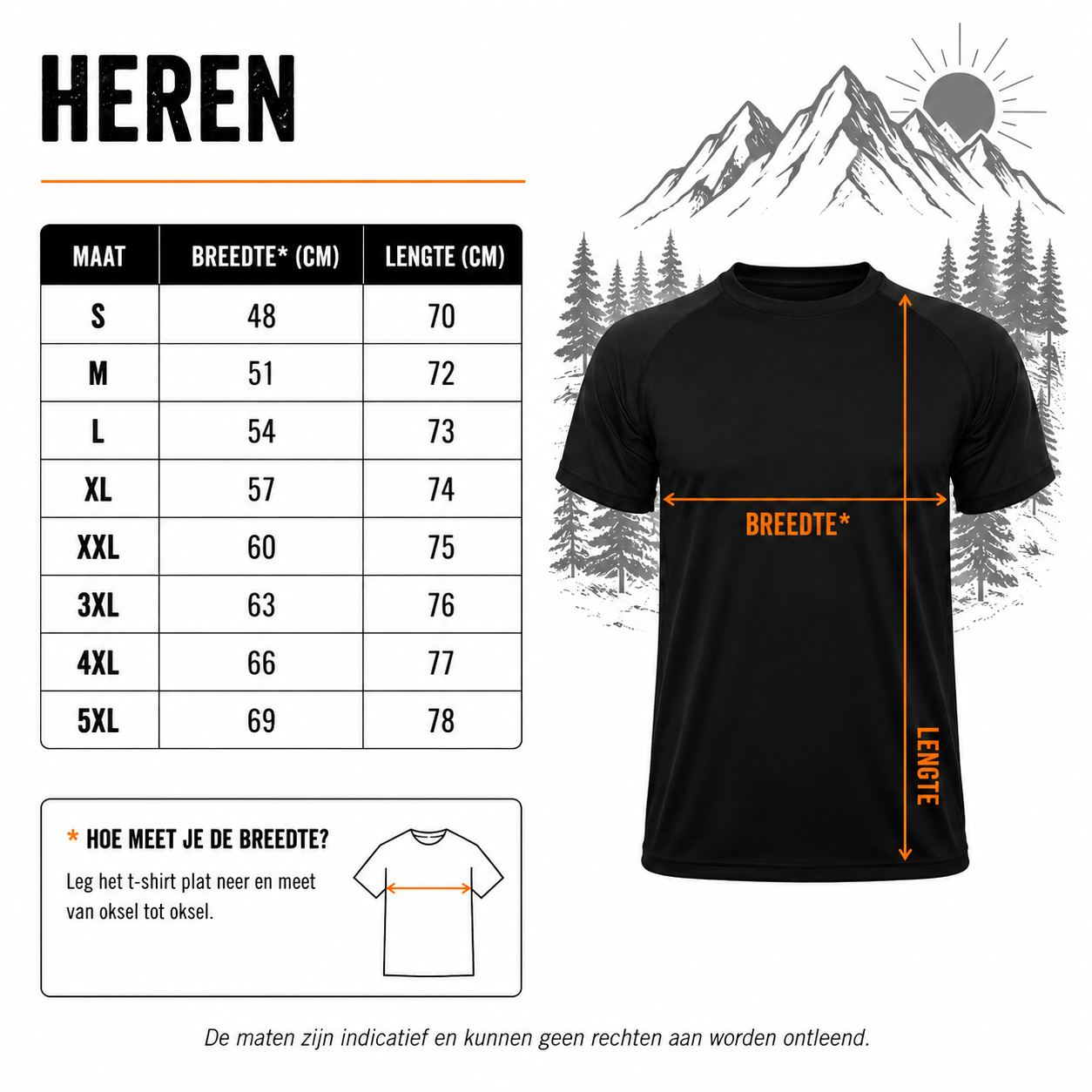 maattabel t shirt heren