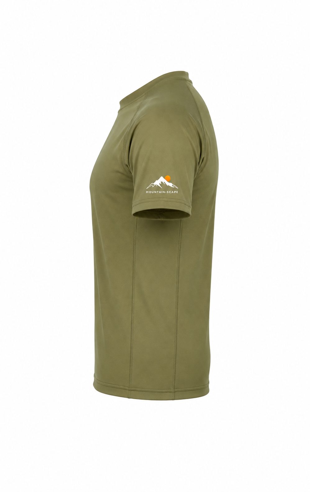 t shirt heren leger groen zijkant met logo